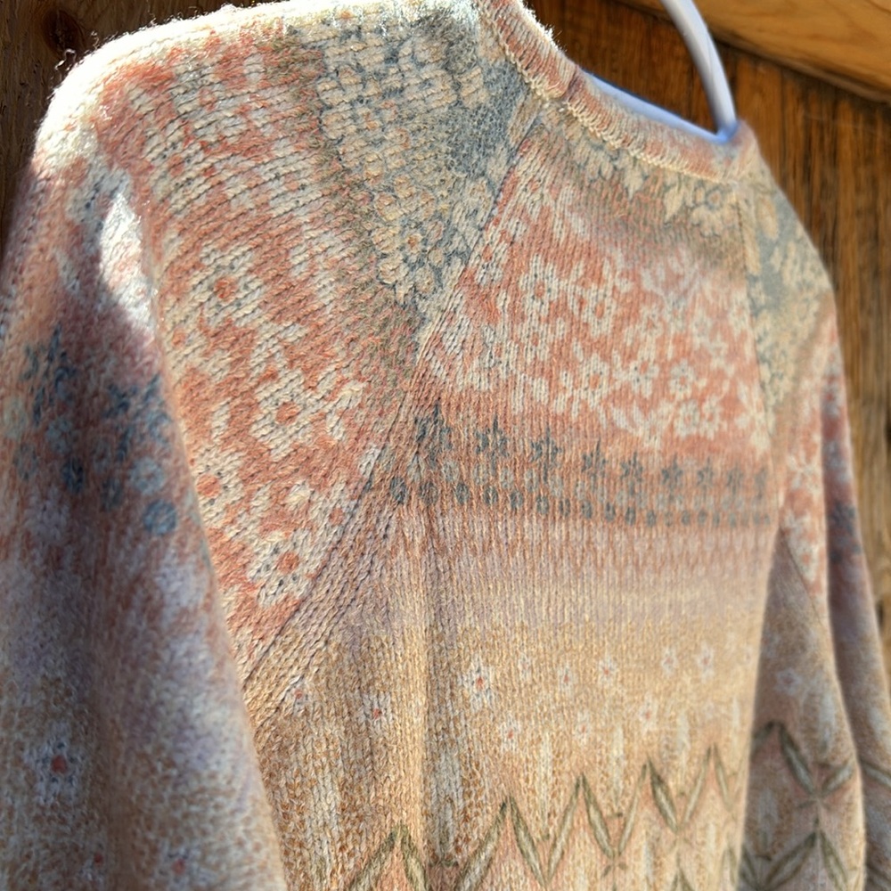 🦋Anthropology🌼Floral🌸Print Crew Neck Long Sleeve Sweater, Size Small - Picture 4 of 15